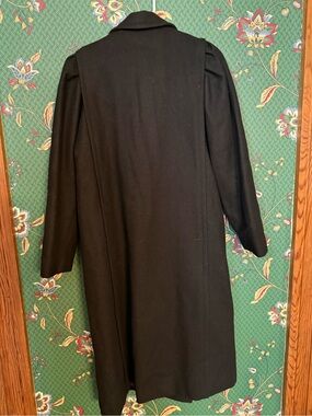 Vintage Women’s Wool Blend Trench Coat with Floral Lining